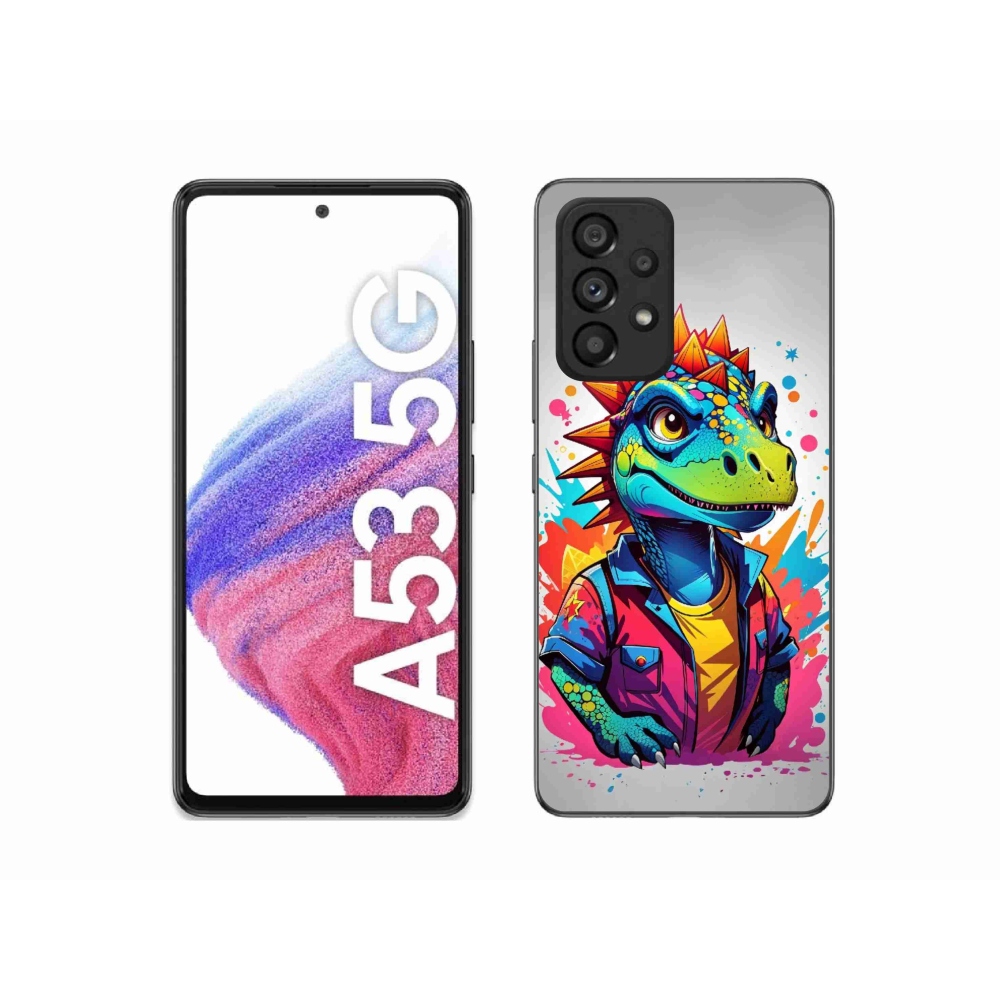 Zselés borítás mmCase Samsung Galaxy A53 5G - színes dinoszauruszhoz