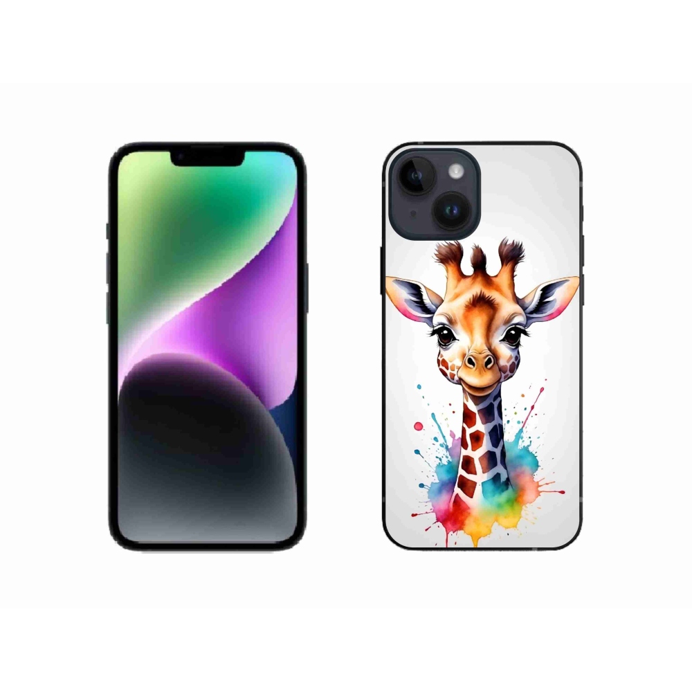 Zselés borító mmCase iPhone 14 készülékhez - zsiráf 1