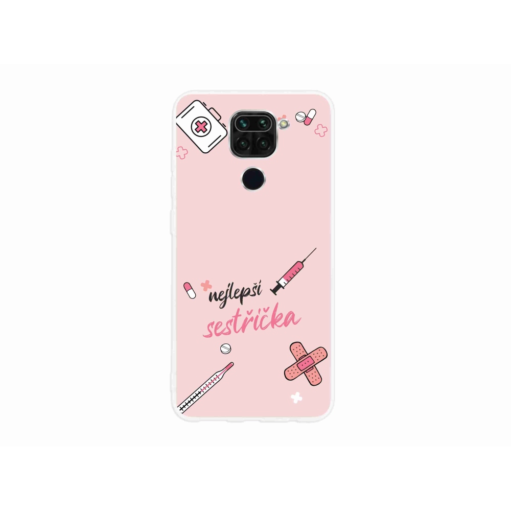 Gél borító mmCase a Xiaomi Redmi Note 9 - legjobb kishúg rózsaszín háttérrel