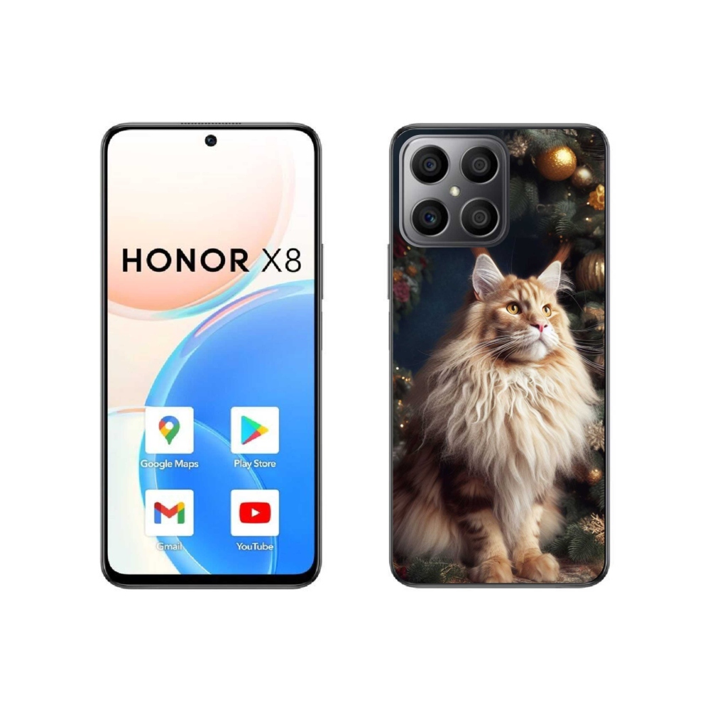 Zselés borítás mmCase a Honor X8 4G-hez - macska a fánál