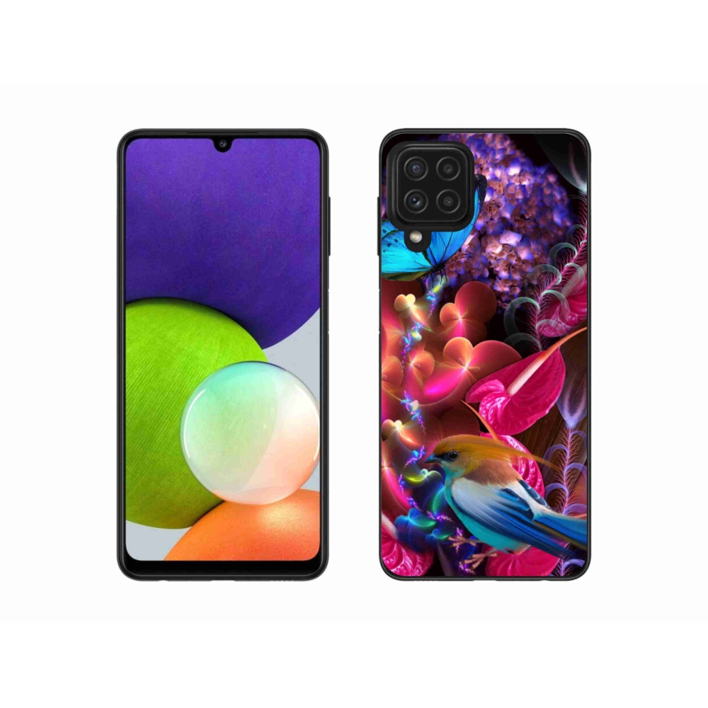 Gél borítás mmCase Samsung Galaxy A22 4G - színes virágokhoz