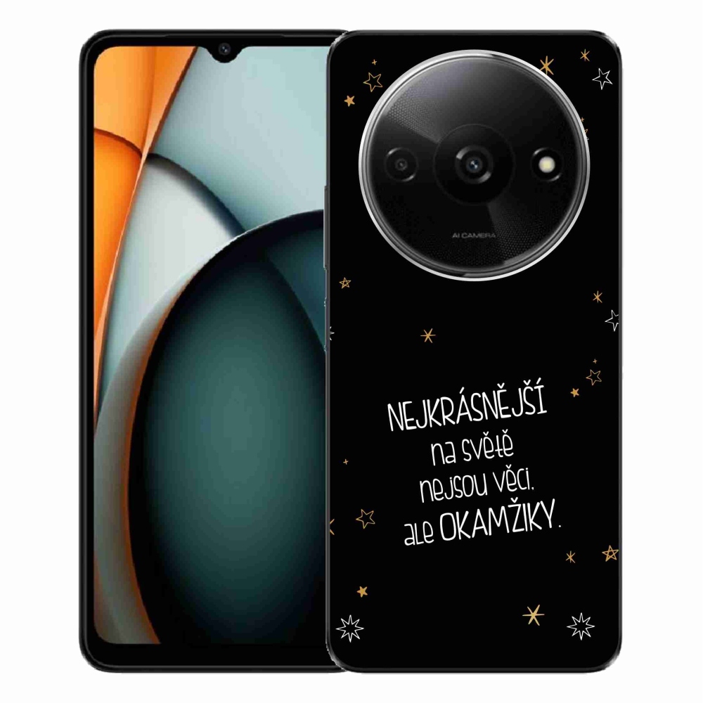 Gél borítás mmCase a Xiaomi Redmi A3-hoz - idézet 4 fekete háttérrel