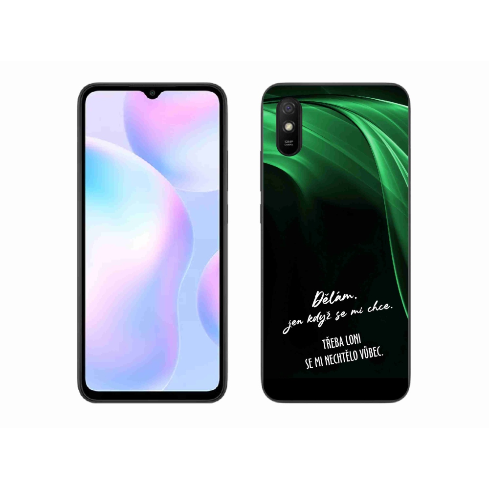 Gél borító mmCase a Xiaomi Redmi 9A számára - vicces szöveg 12 fekete háttérrel