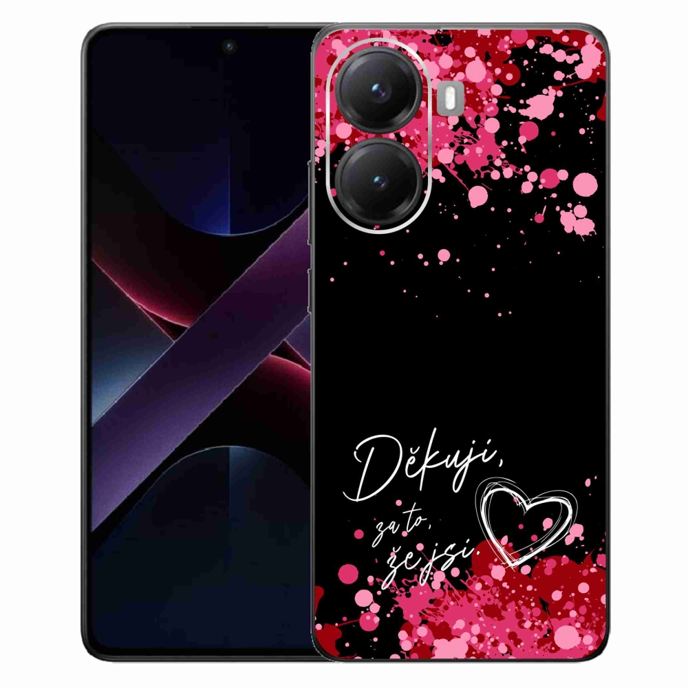 Gél borító mmCase a Xiaomi Poco X7 Pro 5G számára - szerelmes szöveg 2 fekete háttér