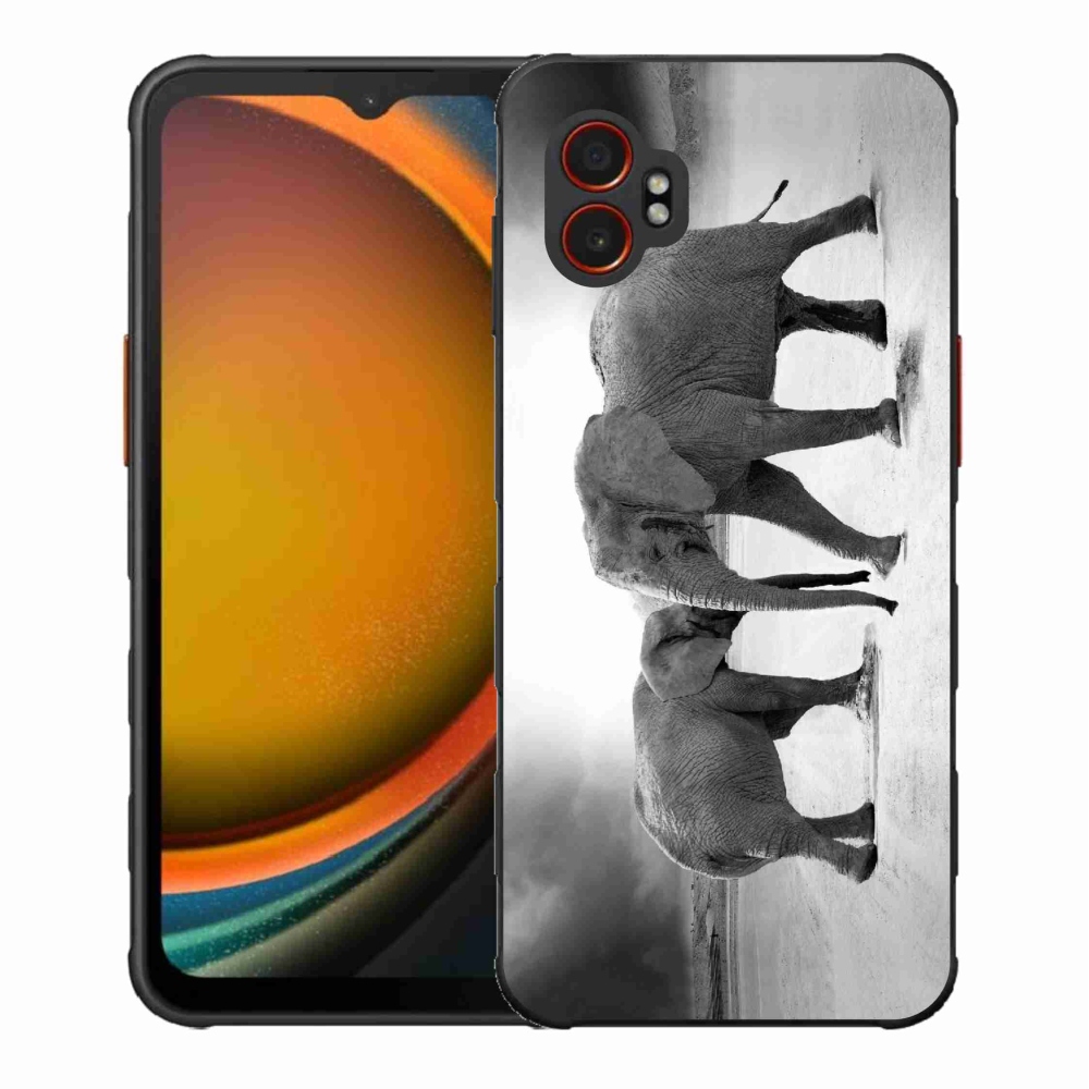 Gél borítás mmCase Samsung Galaxy Xcover 7 Pro készülékhez - fekete és fehér elefántok