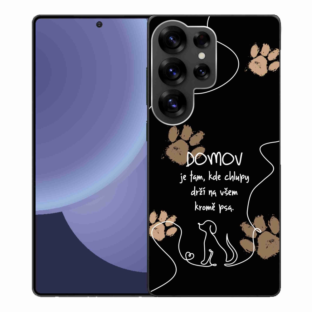 Gél borítás mmCase Samsung Galaxy S25 Ultra - kutya motívum fekete háttérrel