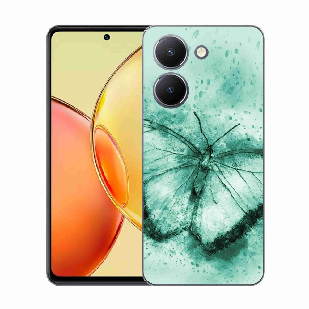 Zselés borítás mmCase a Vivo Y36-hoz - zöld pillangó