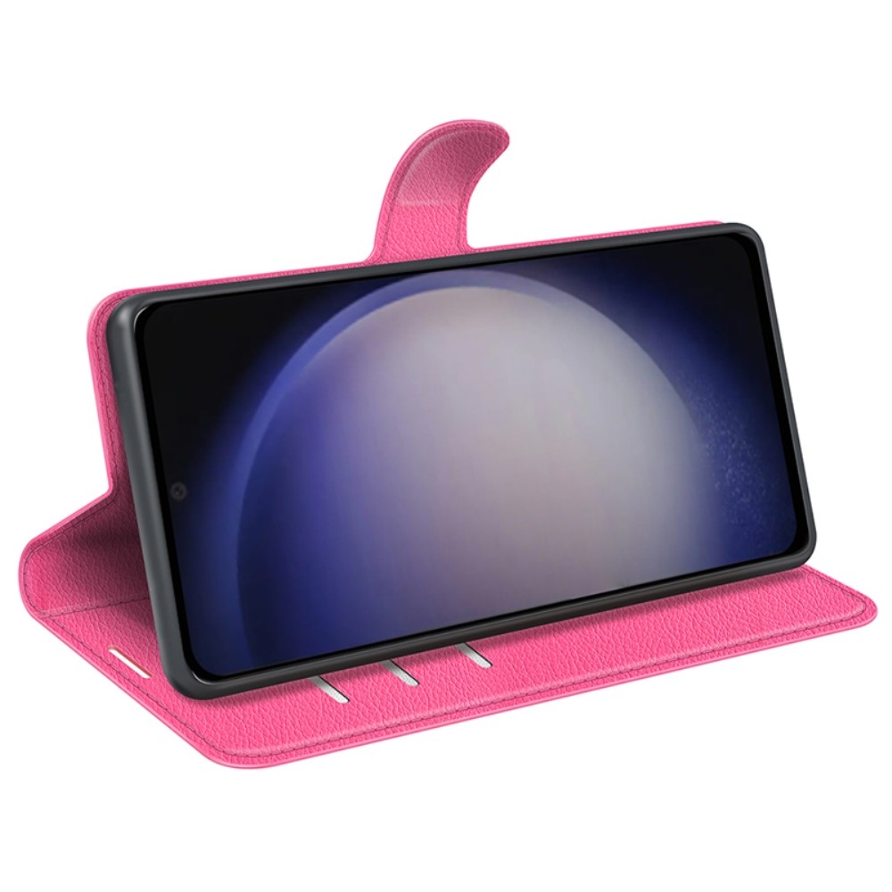 Litchi könyv tok Samsung Galaxy S24-hez - rózsaszínű
