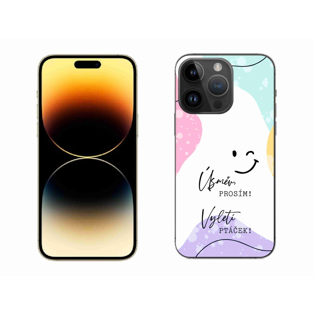 Gél borítás mmCase iPhone 14 Pro Max 6.7 készülékhez - vicces szöveg 4 fehér háttér