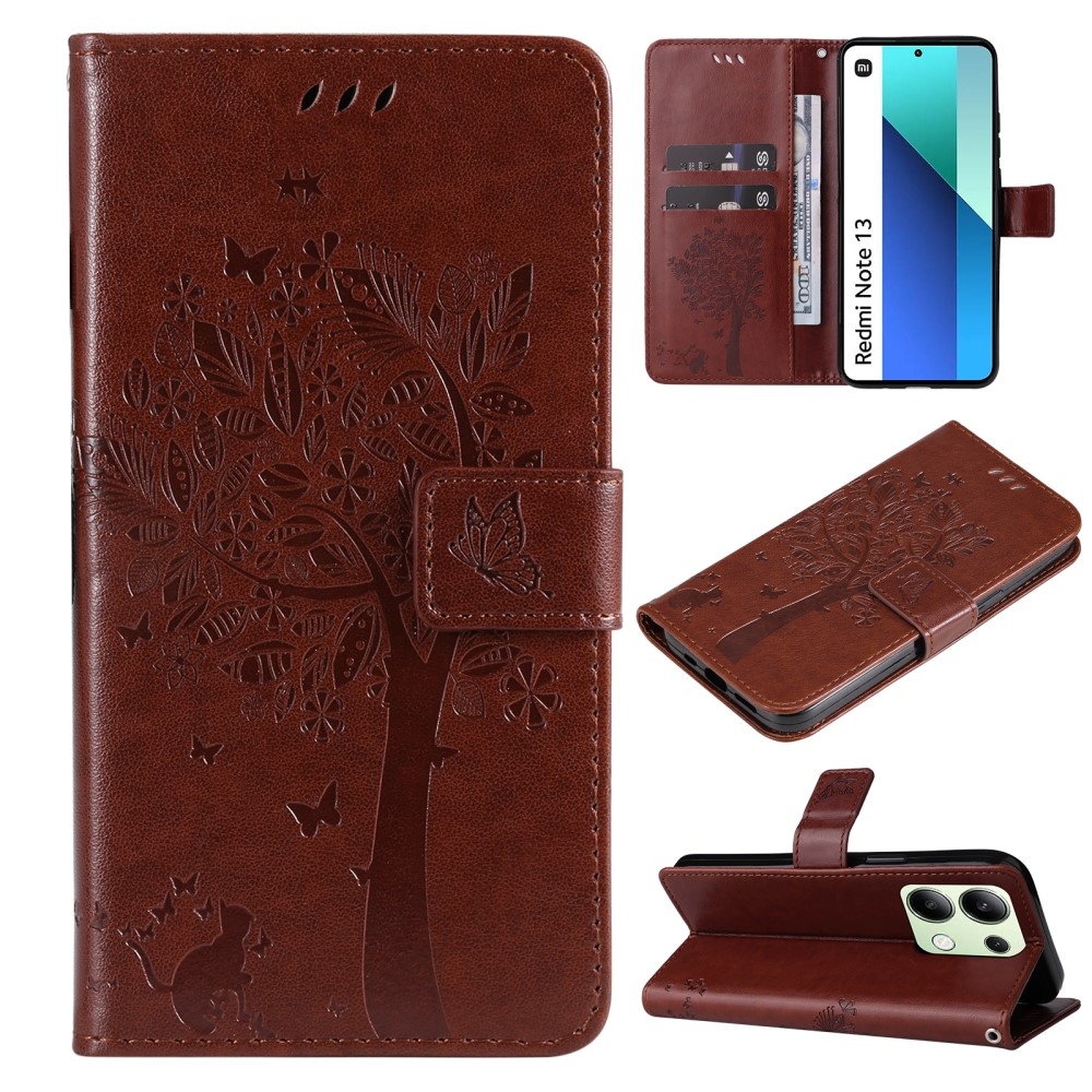 Fák könyve tok Xiaomi Redmi Note 13-hoz - barna