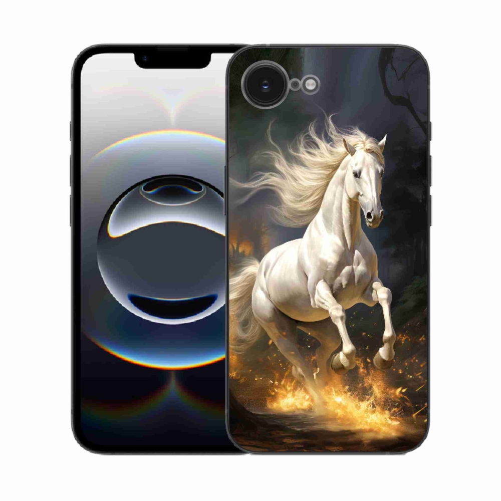 Zselés borítás mmCase iPhone 16e készülékhez - fehér ló 2