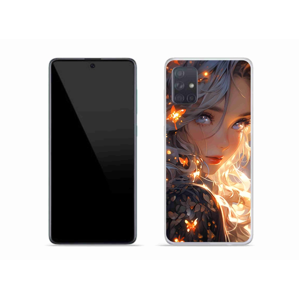 Gél borítás mmCase Samsung Galaxy A51 készülékhez - lány és pillangók