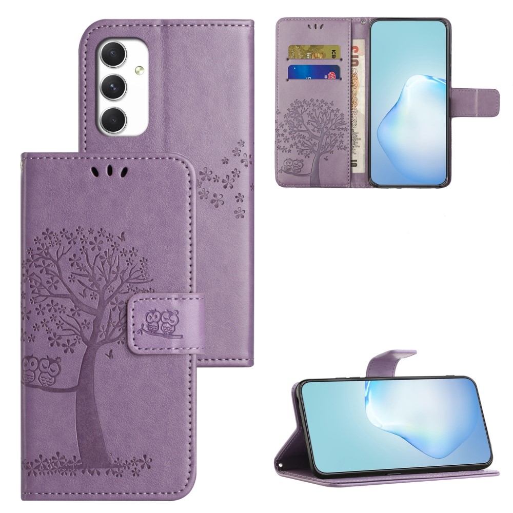 Fás könyv tok Samsung Galaxy A16 4G/5G készülékhez - világos lila