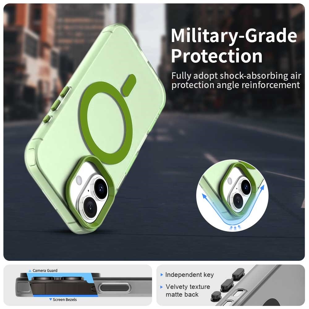 Candy zselés tok MagSafe iPhone 17 készülékhez - zöld