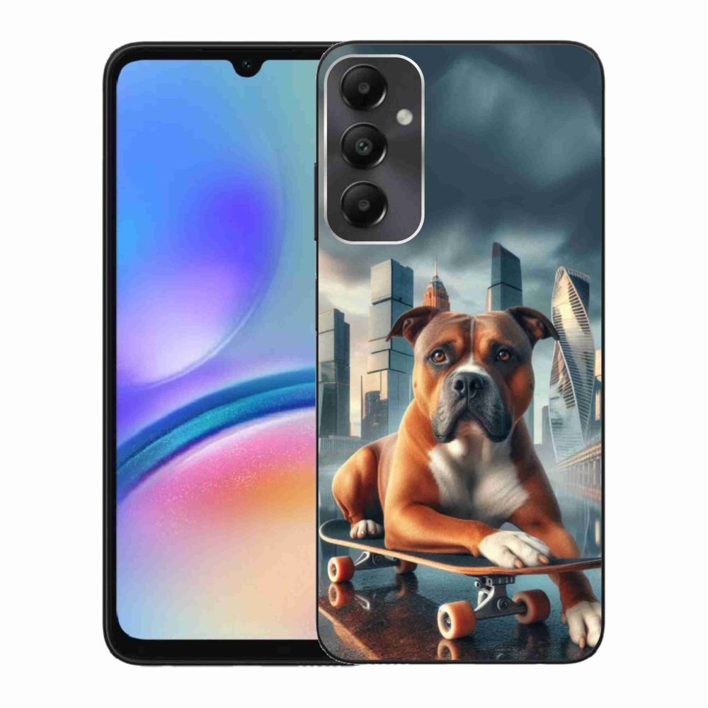 Zselés borítás mmCase Samsung Galaxy A05s készülékhez - kutya gördeszkán