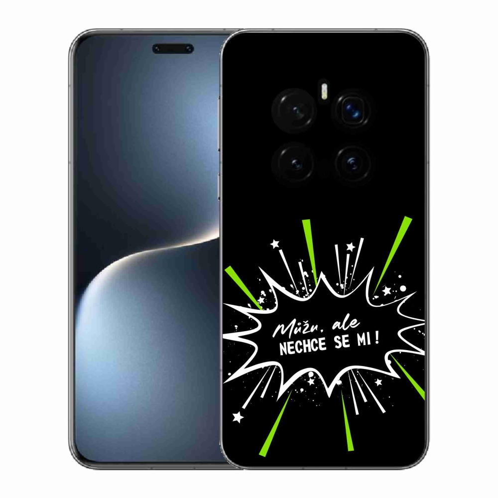 Gél borító mmCase a Honor Magic 7 Pro 5G készülékhez - vicces szöveg 11 fekete háttér