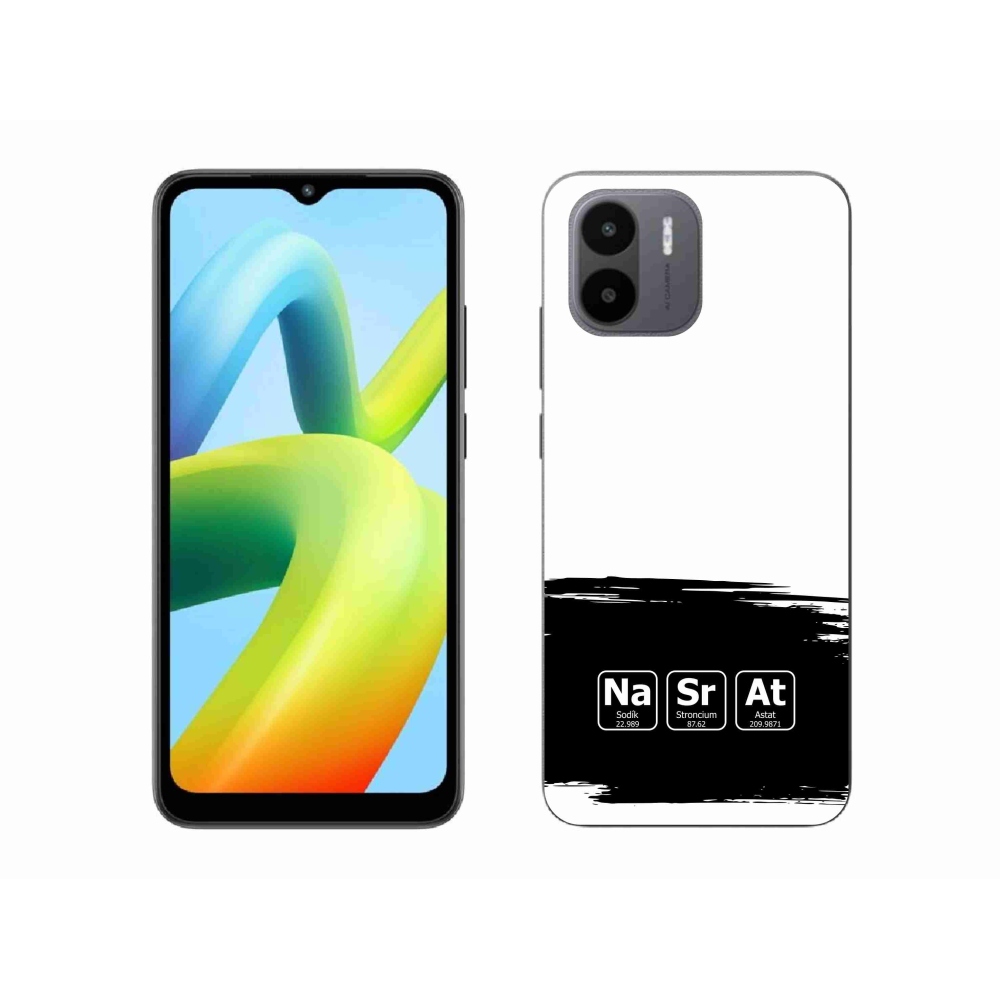 Gél borító mmCase a Xiaomi Redmi A1-en - kémiai elemek fekete és fehér háttérrel