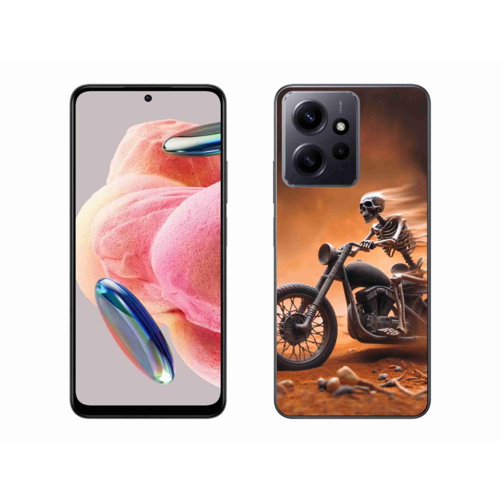 Gél borítás mmCase a Xiaomi Redmi Note 12 4G-hez - csontváz egy motorkerékpáron
