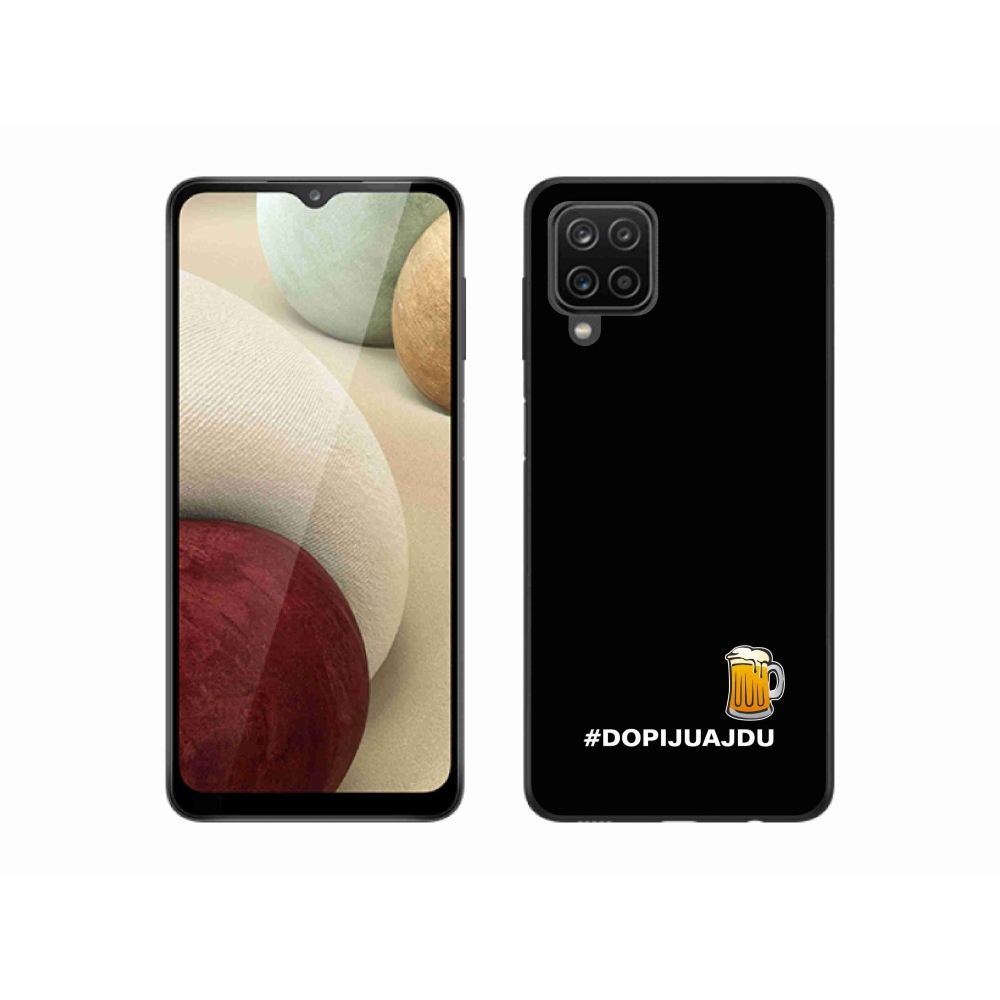 Gél borító mmCase Samsung Galaxy M12 - sör motívum 1 fekete háttérrel