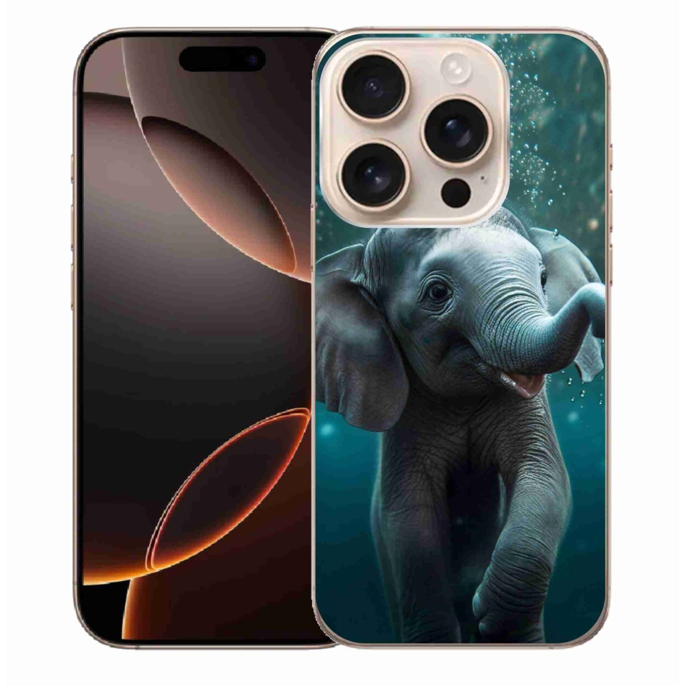 Zselés borítás mmCase iPhone 16 Pro Max készülékhez - elefánt a víz alatt