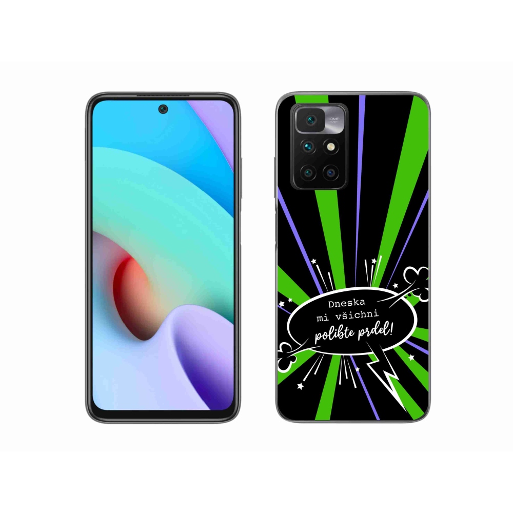 Gél borító mmCase a Xiaomi Redmi 10/Redmi 10 (2022) - vicces szöveg 15 fekete háttérrel