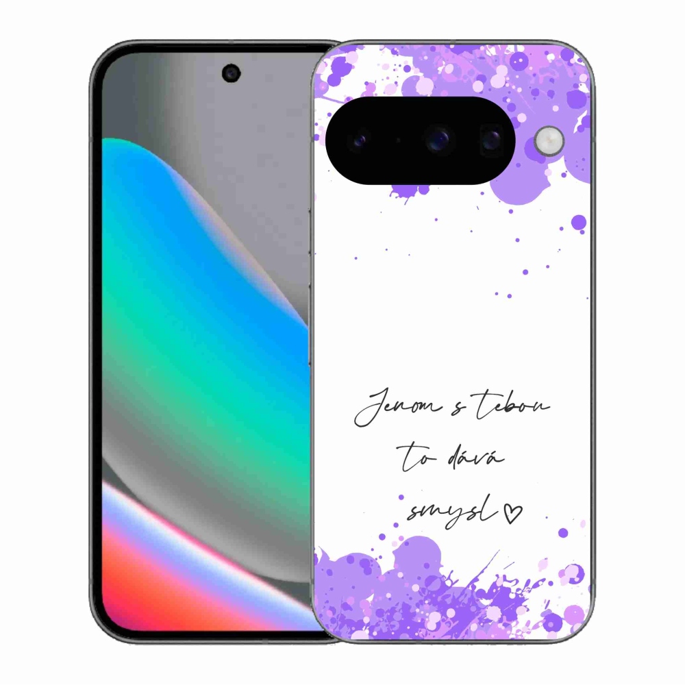 Gél borító mmCase a Google Pixel 10 számára - szerelmes szöveg fehér háttérrel