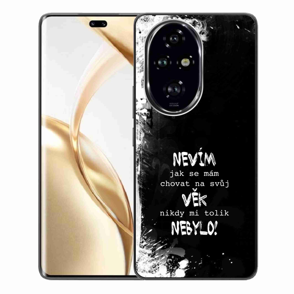 Gél borító mmCase a Honor 200 Pro 5G készülékhez - vicces szöveg 14 fekete háttér