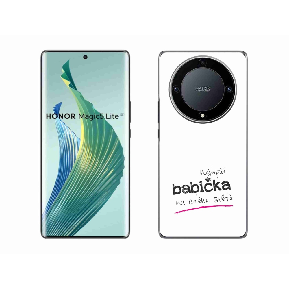 Gél borító mmCase a Honor Magic 5 Lite 5G-n - Legjobb nagyi 4 fehér háttérrel