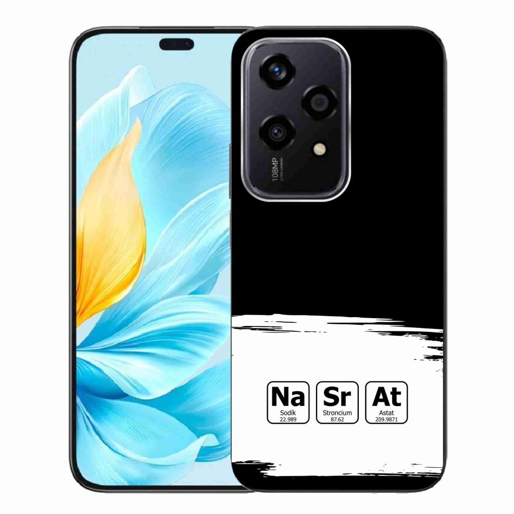 Gél borító mmCase a Honor 200 Lite 5G számára - kémiai elemek fehér és fekete háttérrel