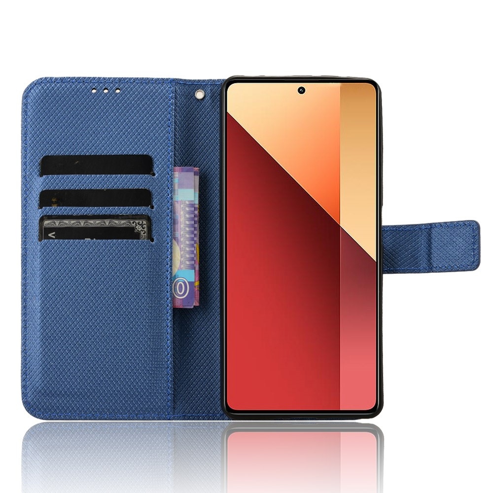 Gyémánt könyv tok Xiaomi Redmi Note 14S/Note 13 Pro 4G/Poco M6 Pro - kék