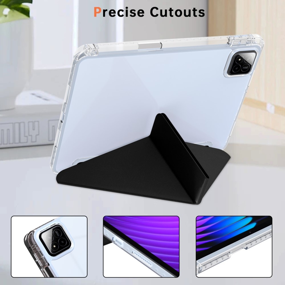 Origami intelligens pozicionáló tok Xiaomi Pad 7/7 Pro táblagéphez - fekete
