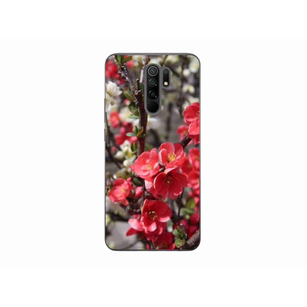 Gél borítás mmCase a Xiaomi Redmi 9-hez - piros virágok