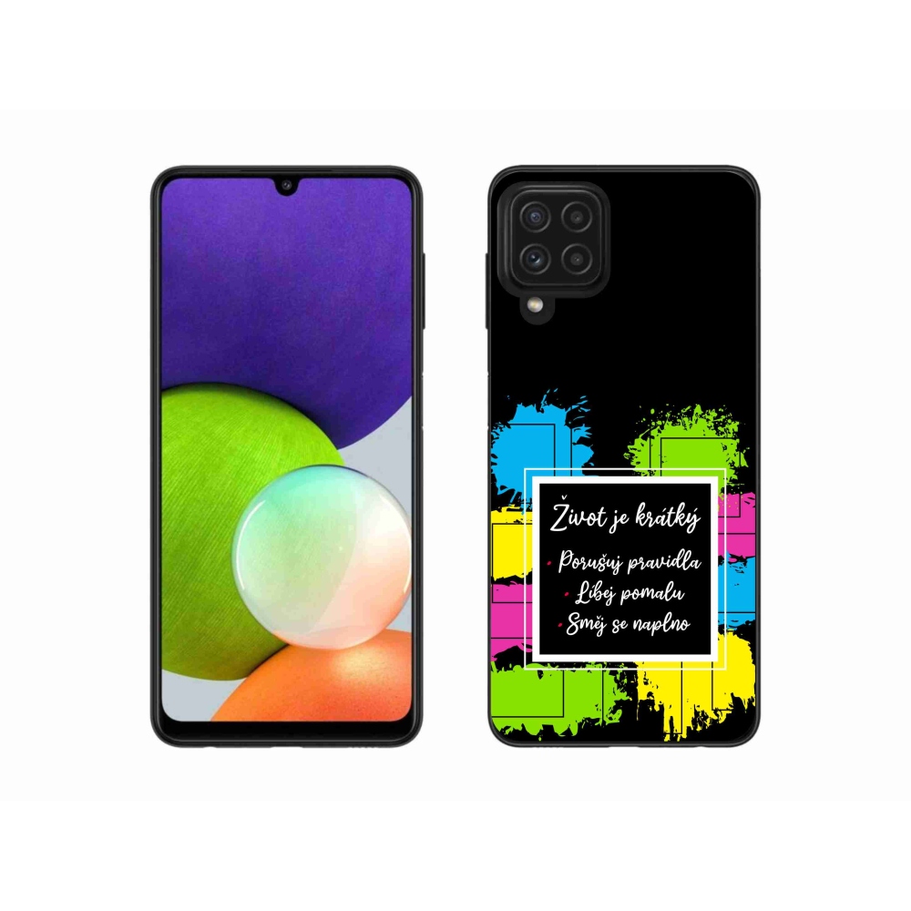 Gél borítás mmCase Samsung Galaxy A22 4G - idézem 5 fekete háttérrel