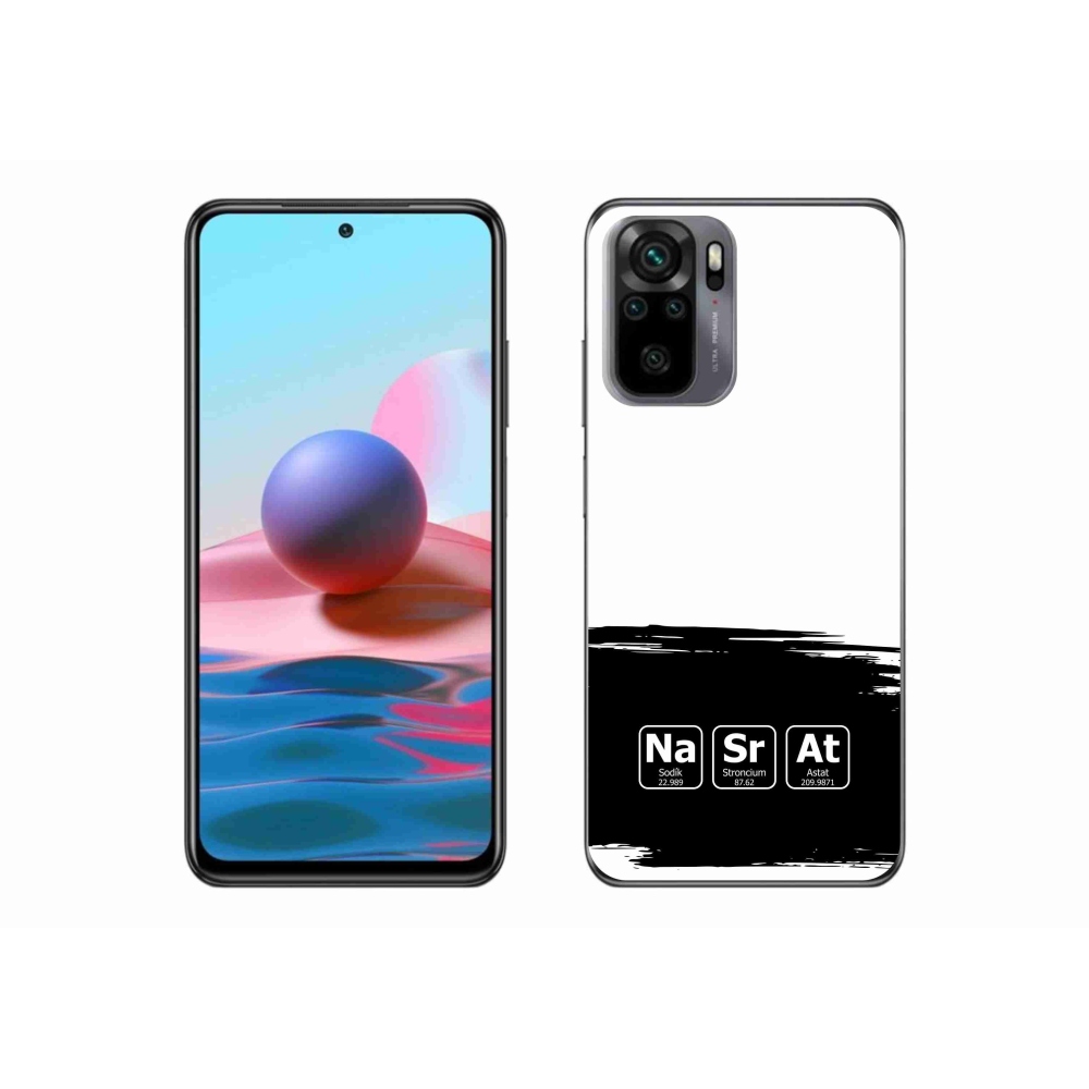Gél borító mmCase a Xiaomi Redmi Note 10S-hez - kémiai elemek fekete és fehér háttérrel