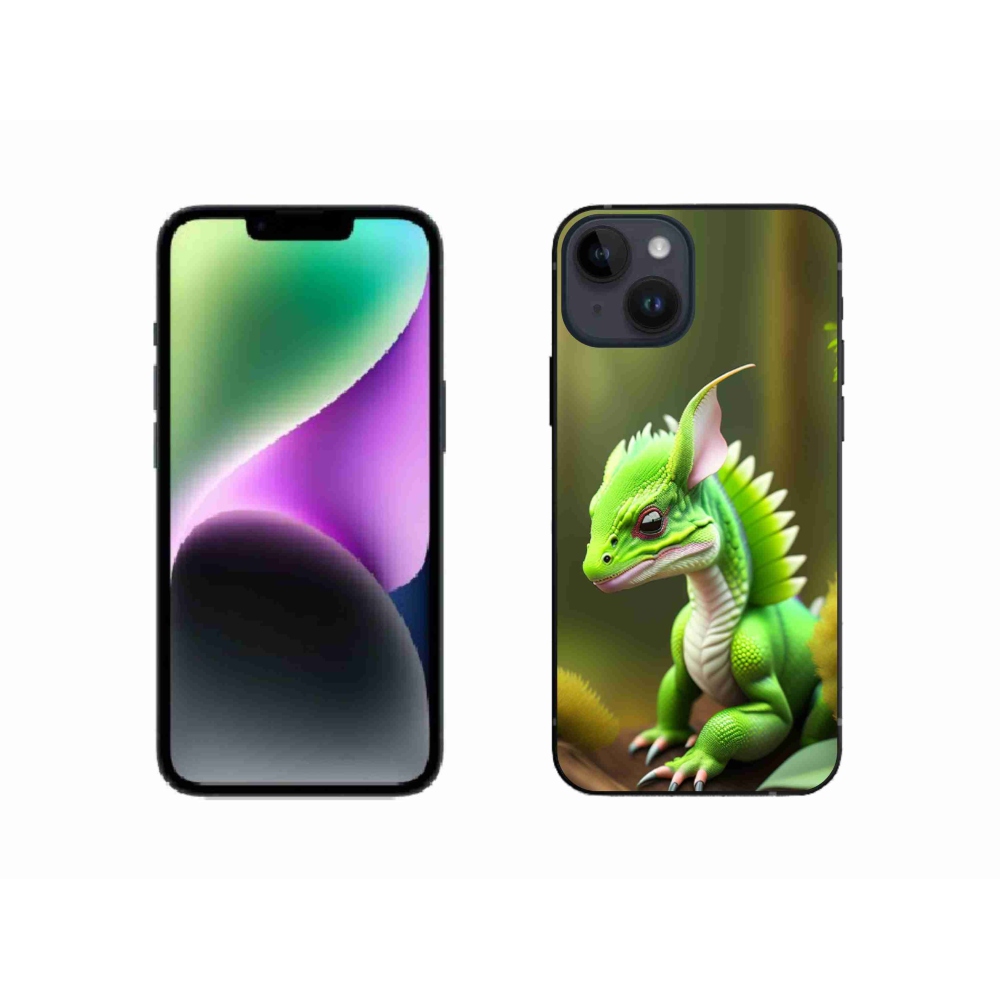 Zselés borítás mmCase iPhone 14 készülékhez - zöld sárkány