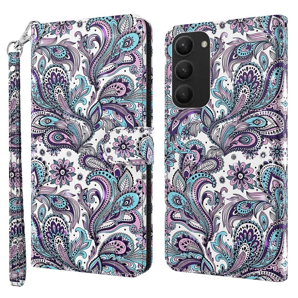 Nyomtatott könyv tok Samsung Galaxy S24+ készülékhez - kasmír minta