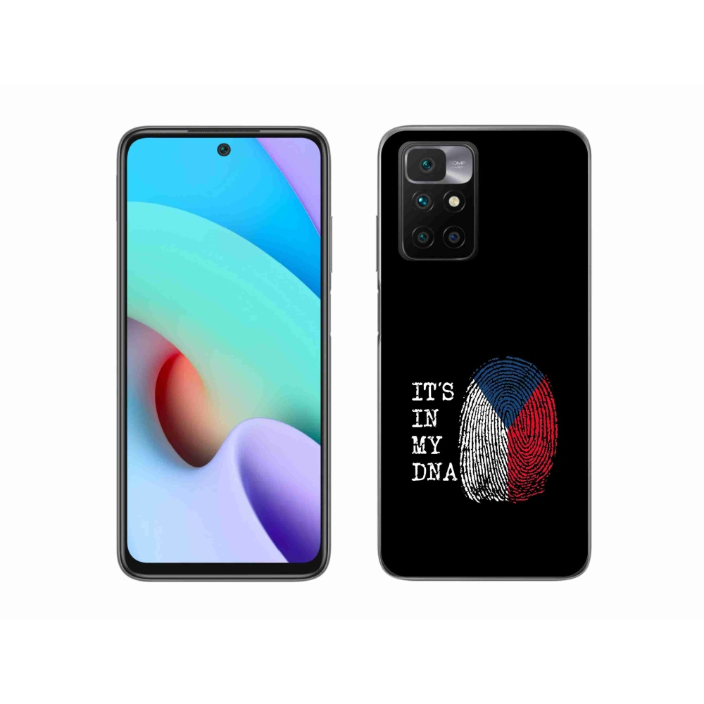 Zselés borítás mmCase a Xiaomi Redmi 10/Redmi 10 (2022) - zászlós ujjlenyomat fekete háttérrel