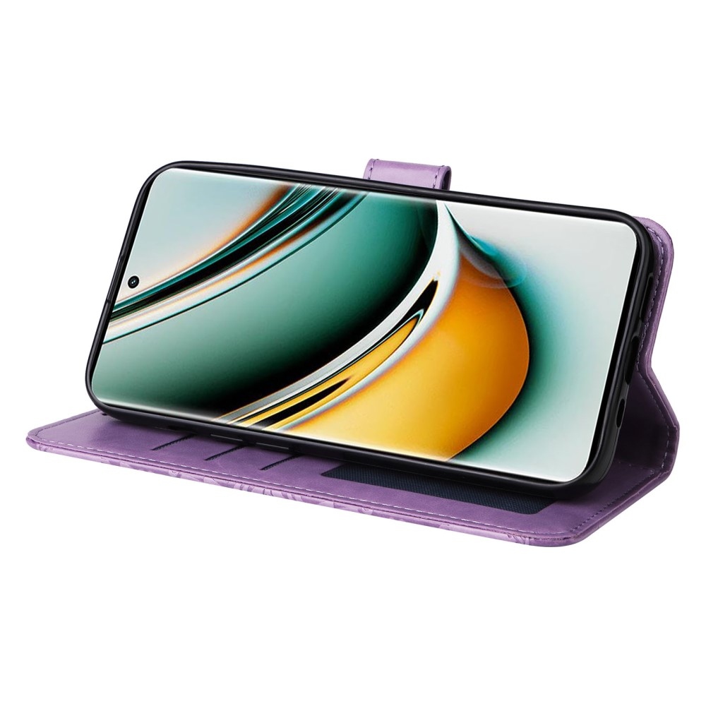 Napraforgó könyvtáska a Realme 11 Pro 5G/11 Pro+ 5G készülékhez - lila