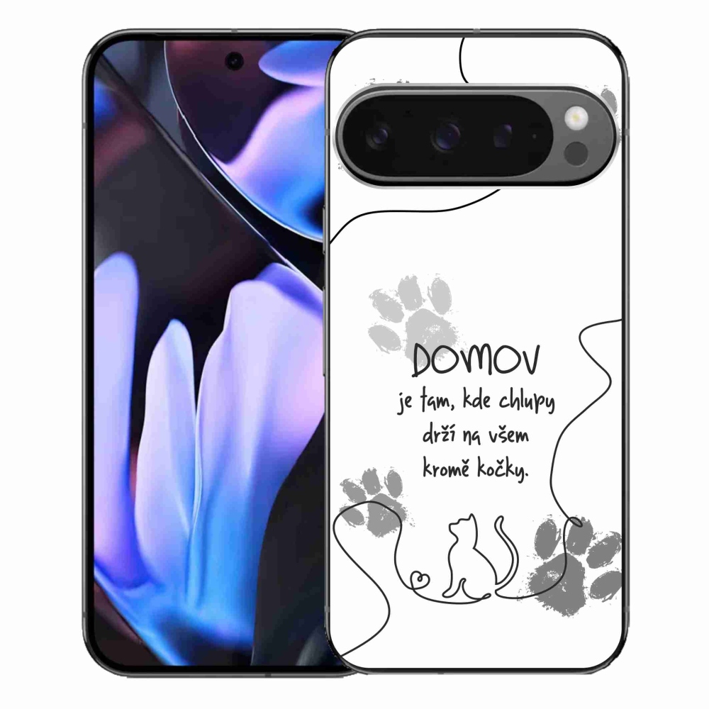 Gél borítás mmCase a Google Pixel 9 Pro XL számára - macska motívum fehér háttérrel