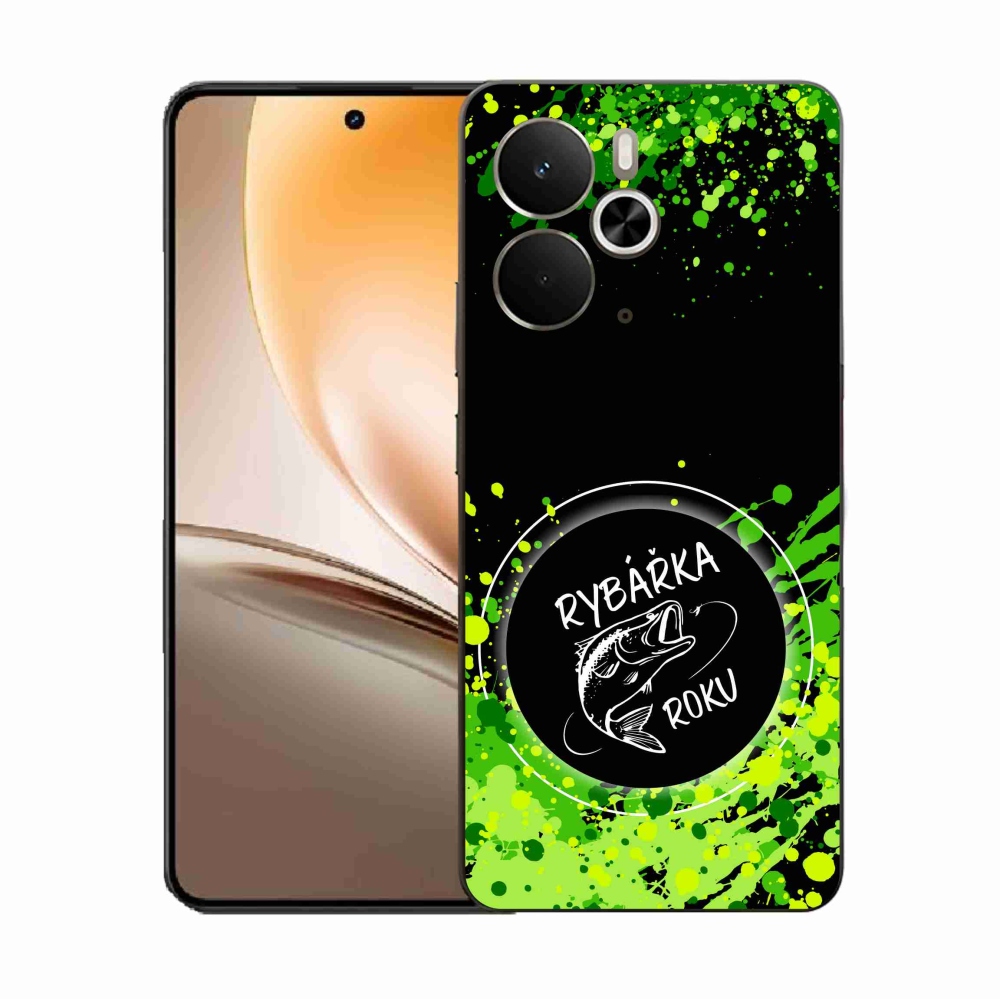 Gél borító mmCase a Realme 14 5G-n - az év halnője fekete háttérrel