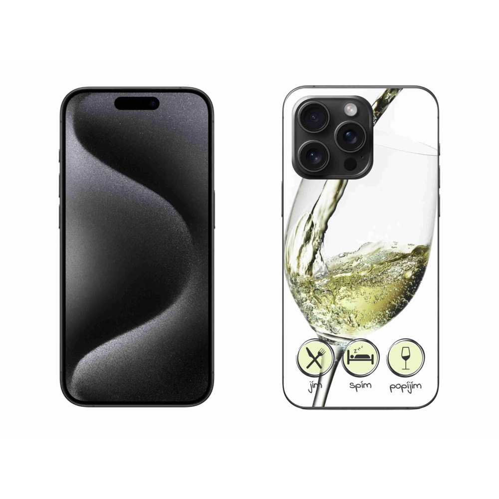 Gél tok mmCase iPhone 15 Pro Max készülékhez - borospohár fehér