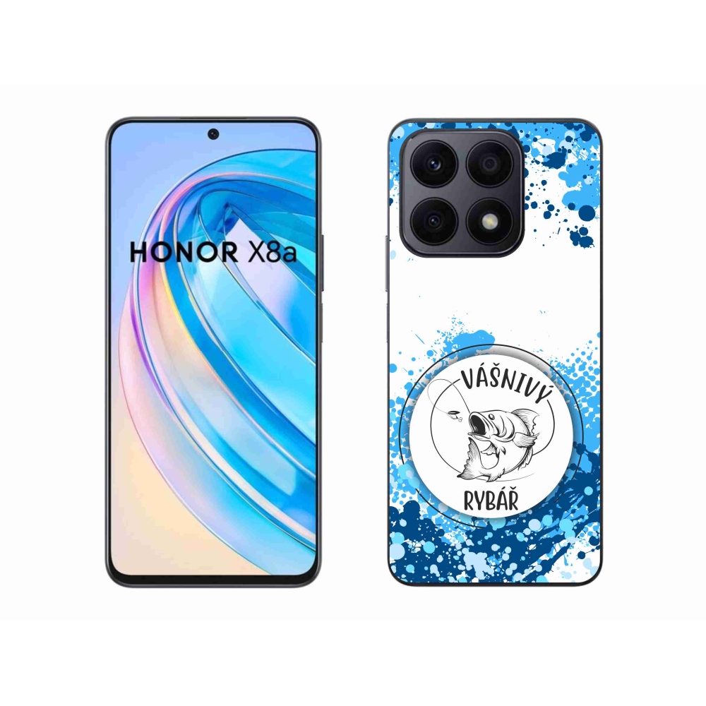 Gél borító mmCase a Honor X8a számára - szenvedélyes halász fehér háttérrel