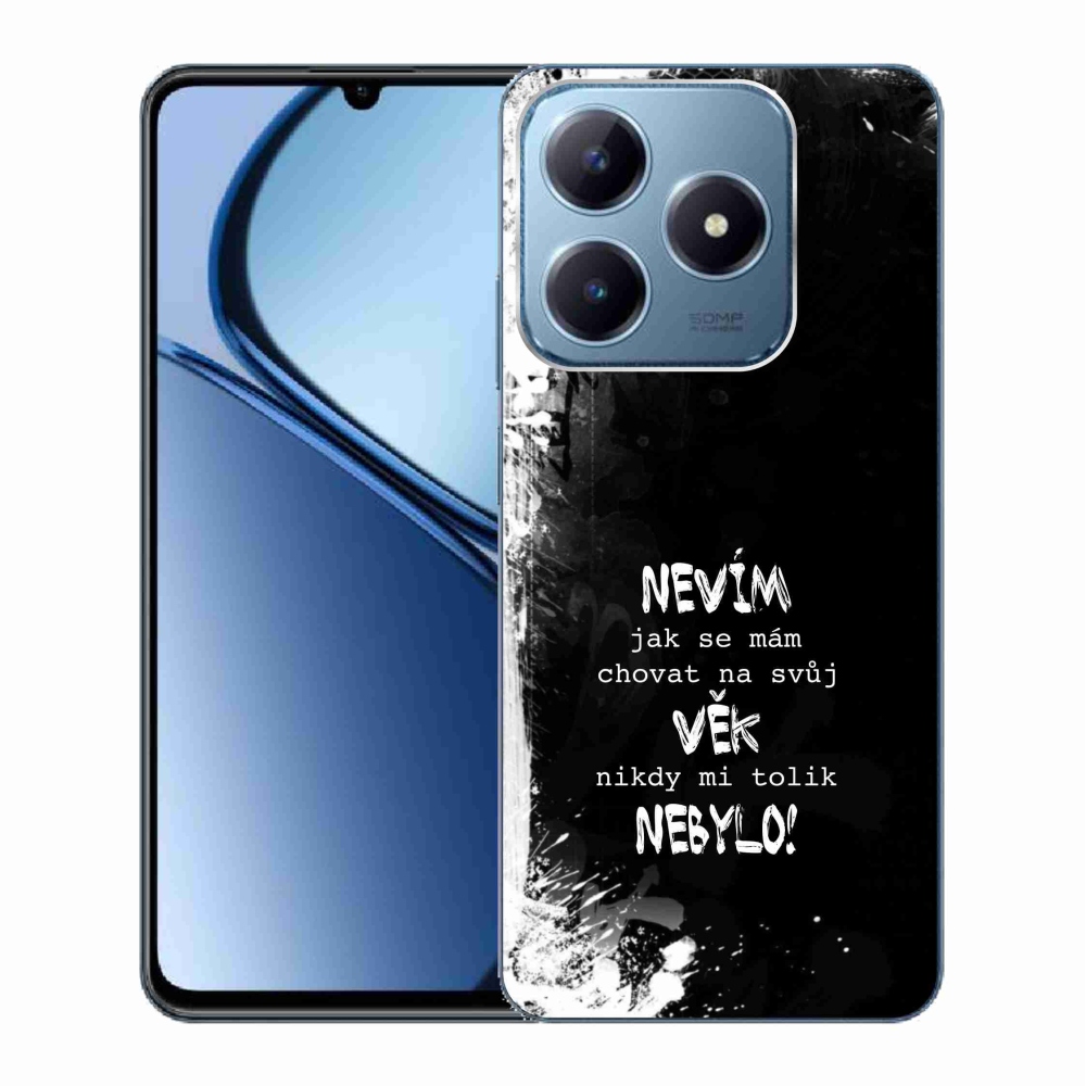 Gél borító mmCase a Realme C63 készülékhez - vicces szöveg 14 fekete háttér