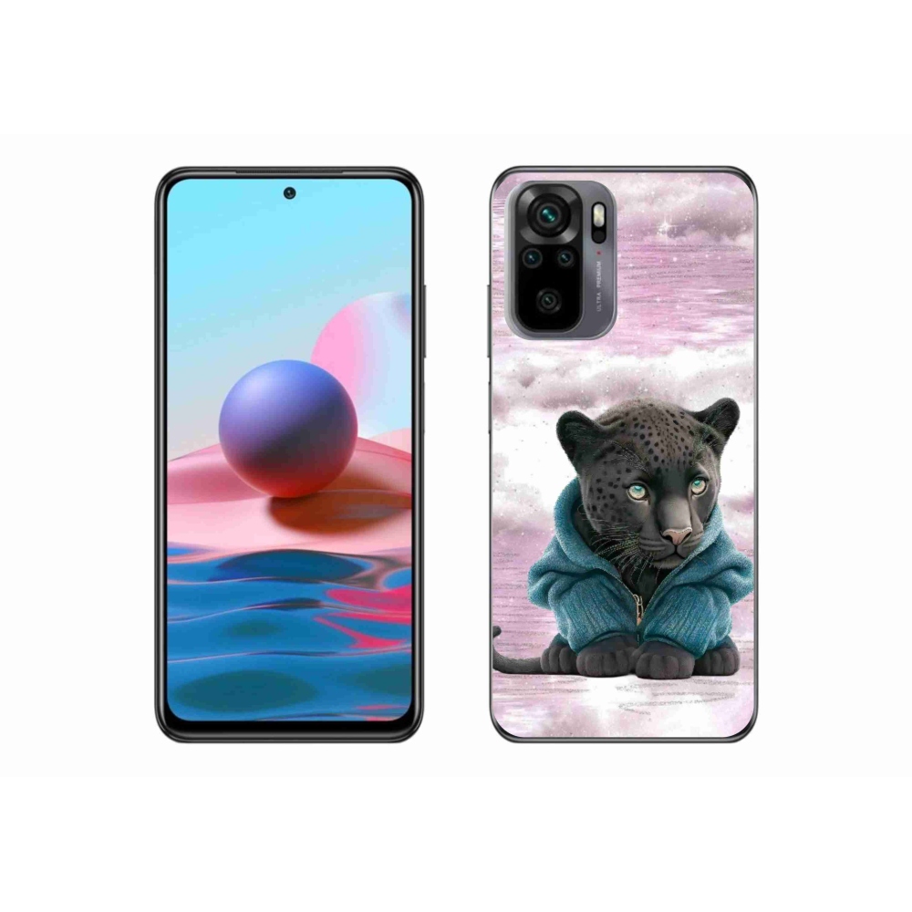 Gél borítás mmCase a Xiaomi Redmi Note 10S-hez - fekete párduc pulóverben