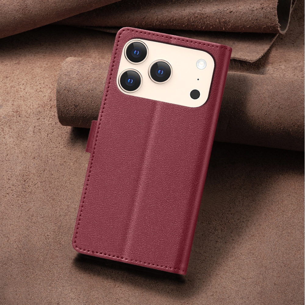 BINFEN könyvtáska iPhone 17 Pro készülékhez - piros