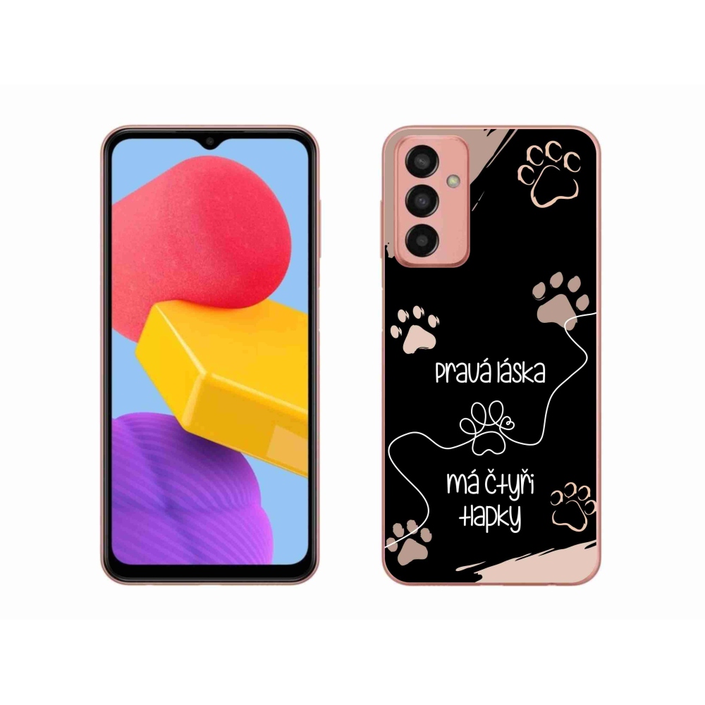 Gél borítás mmCase Samsung Galaxy M13 készülékhez - kutyamotívum 1 fekete háttér
