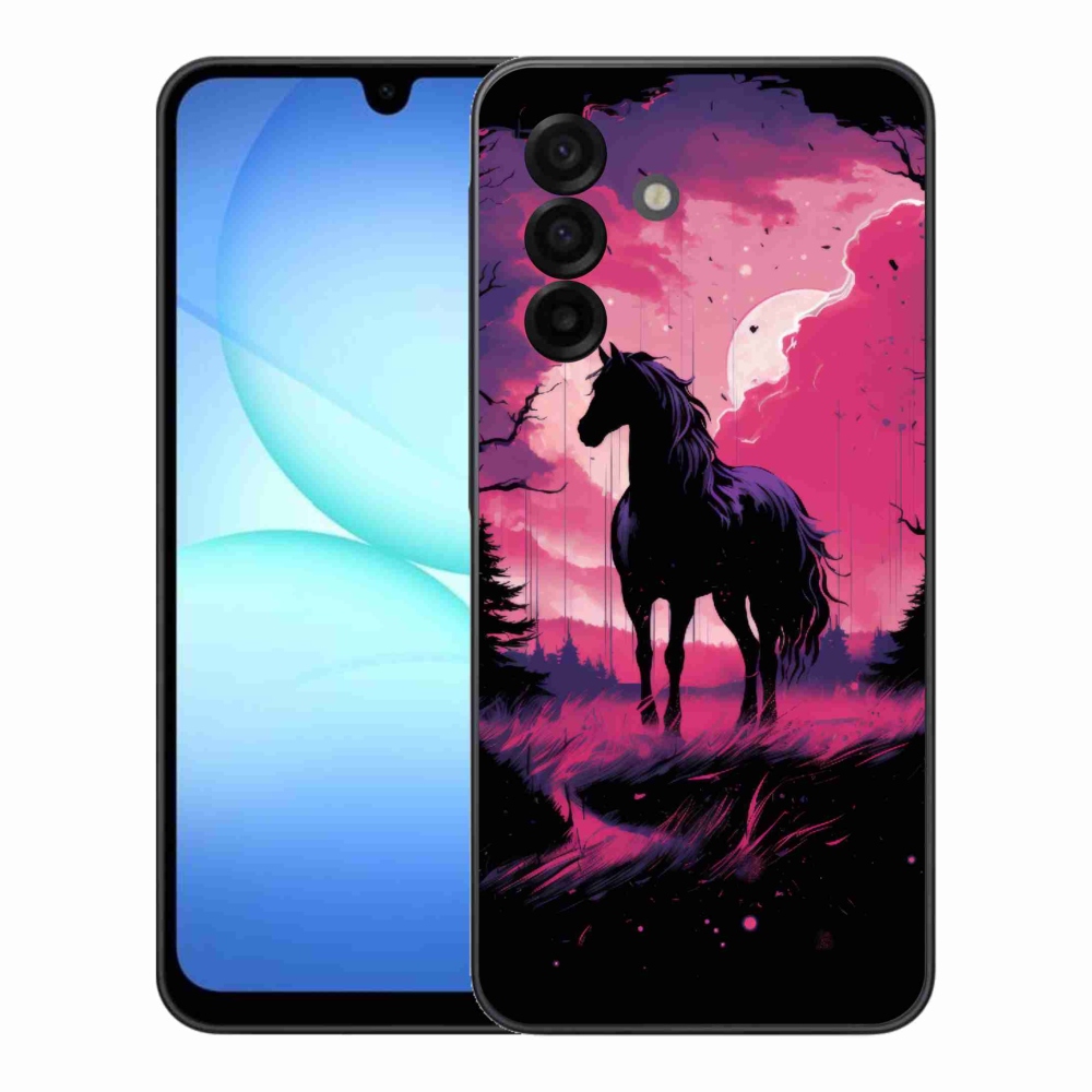 Zselés borítás mmCase Samsung Galaxy A17 5G - fekete rajzfilm ló 1