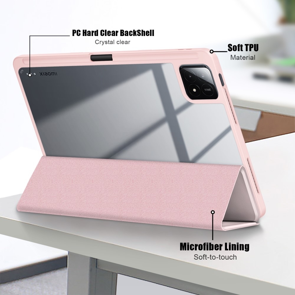 Ügyes záró tablet tok Xiaomi Pad 6S Pro - rózsaszín