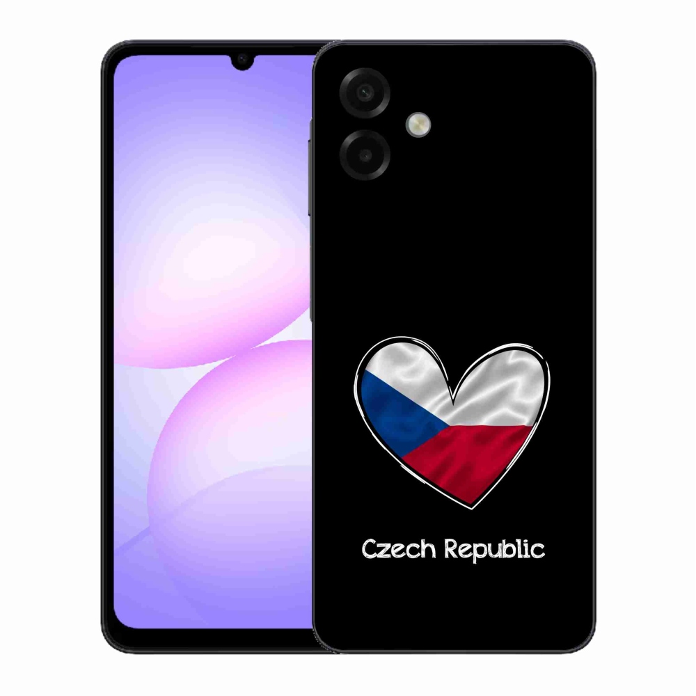 Gél borító mmCase Samsung Galaxy A07 4G - zászlós szív fekete háttérrel
