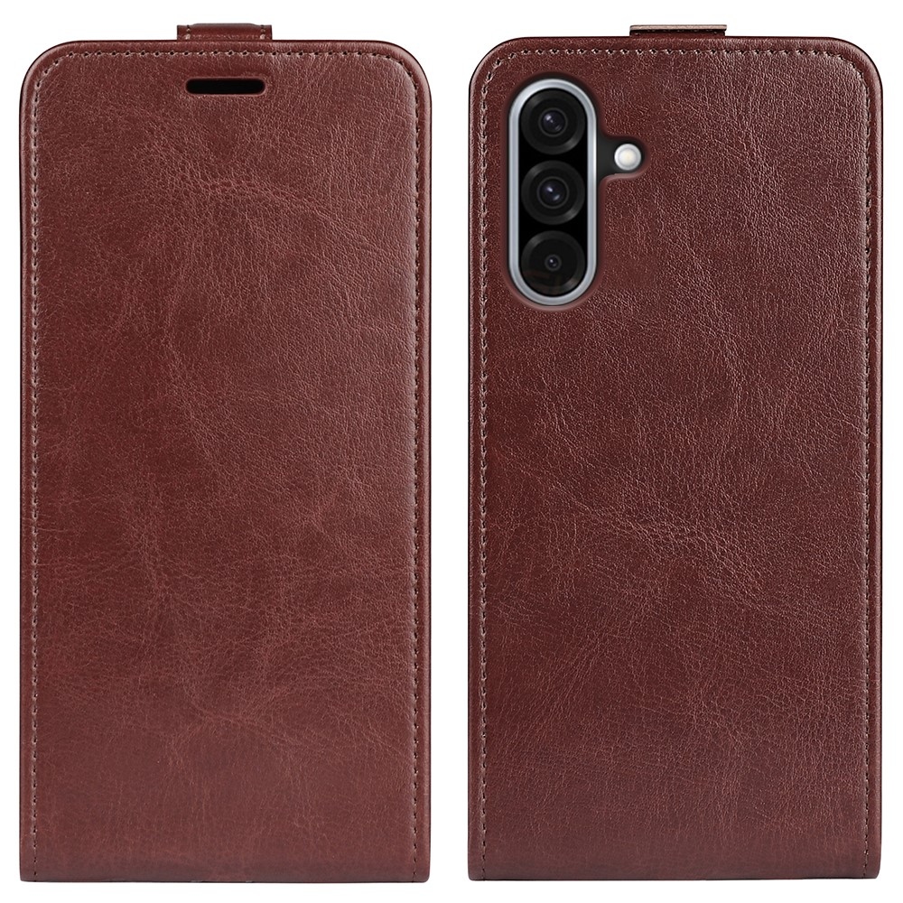 Függőleges könyvtáska Samsung Galaxy A36 5G/A56 5G készülékhez - barna színben